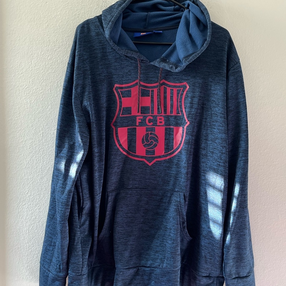 FCB Men's Navy Hoodie with Red Crest